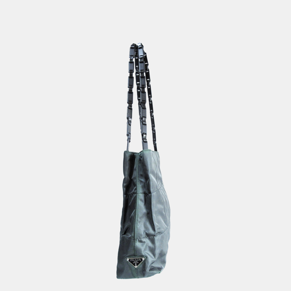 

Prada Blue Tessuto Chain Tote Bag