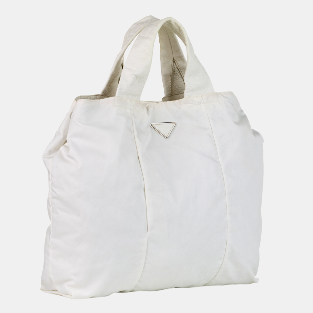 

Prada White Tessuto Tote Bag