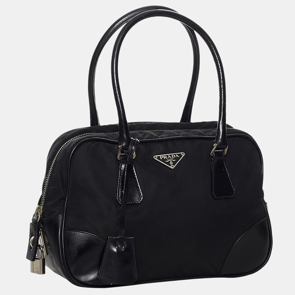

Prada Black Bauletto Tessuto Handbag