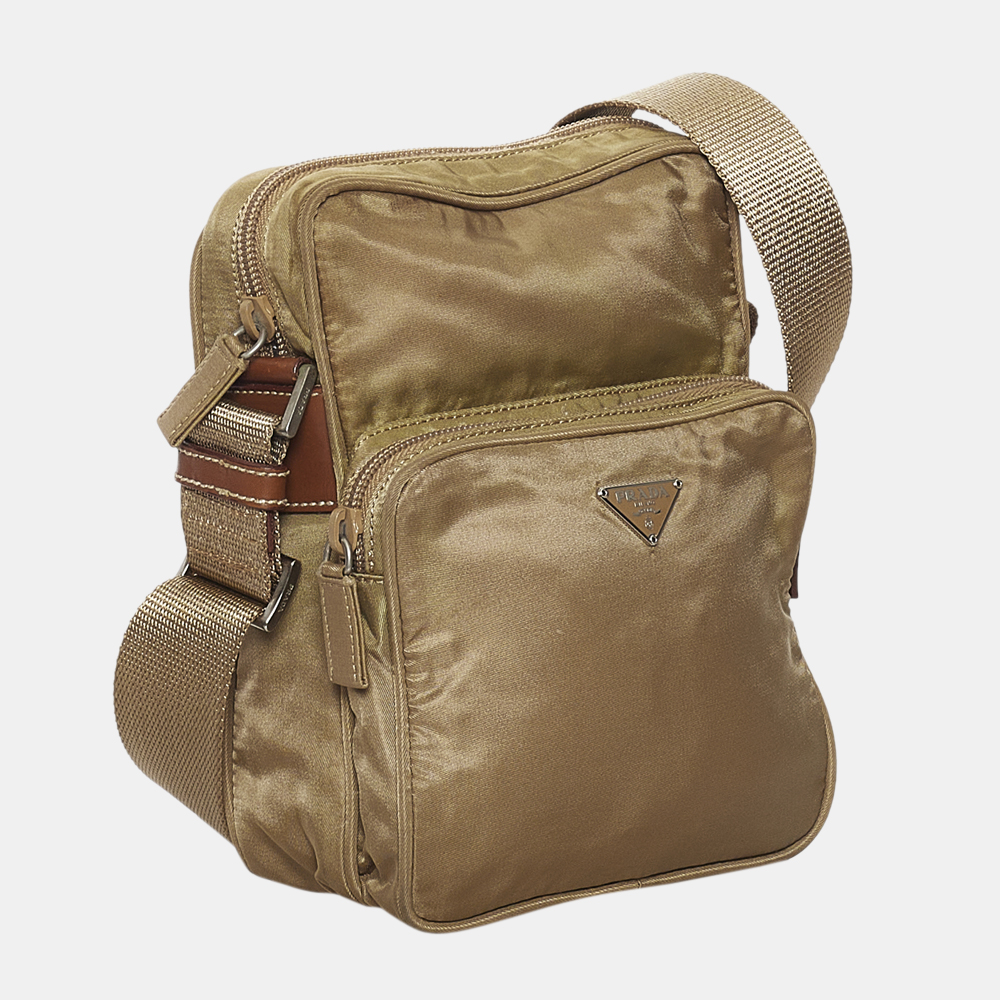 

Prada Beige/Brown Tessuto Crossbody Bag