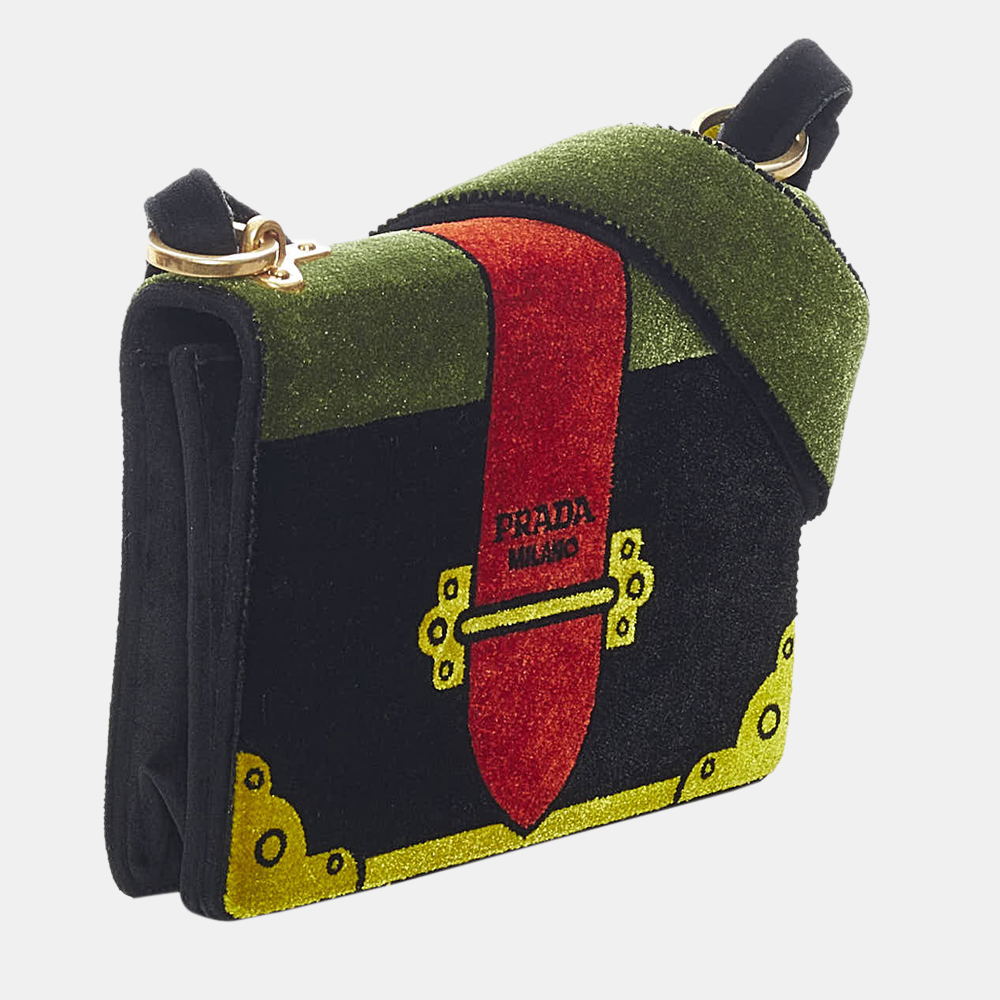 

Prada Black/Multi Color Cahier Trompe Loeil Crossbody Bag