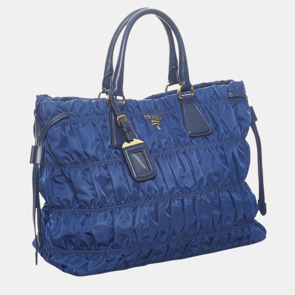 

Prada Blue Tessuto Gaufre Satchel