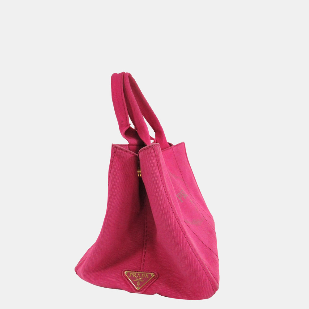

Prada Pink Canapa Logo Canvas Handbag
