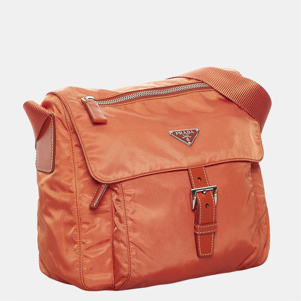 

Prada Orange Tessuto Crossbody Bag