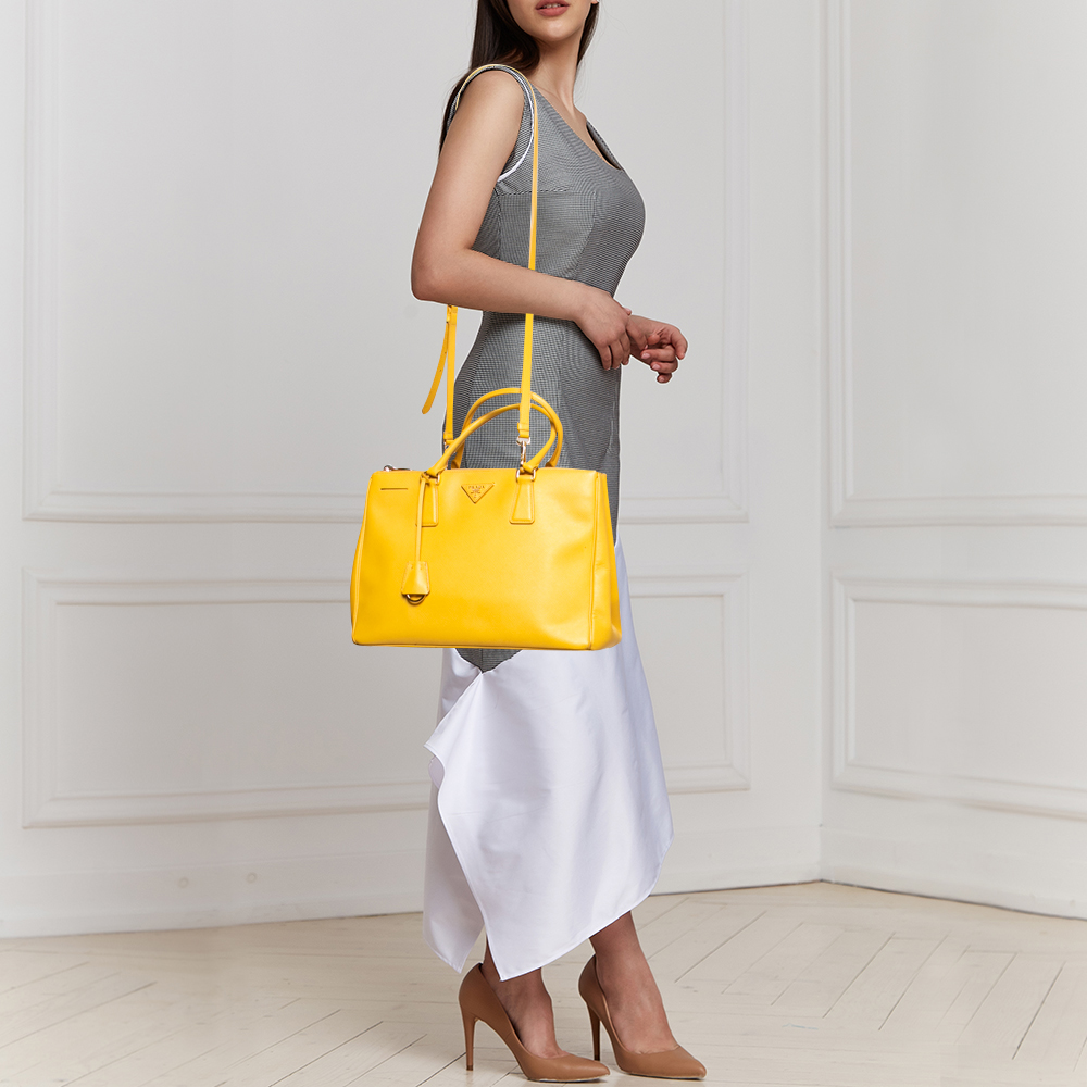 

Prada Yellow Saffiano Lux Leather Medium Galleria Tote