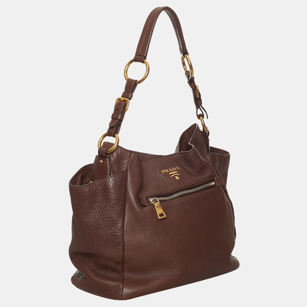 

Prada Brown Vitello Daino Tote Bag