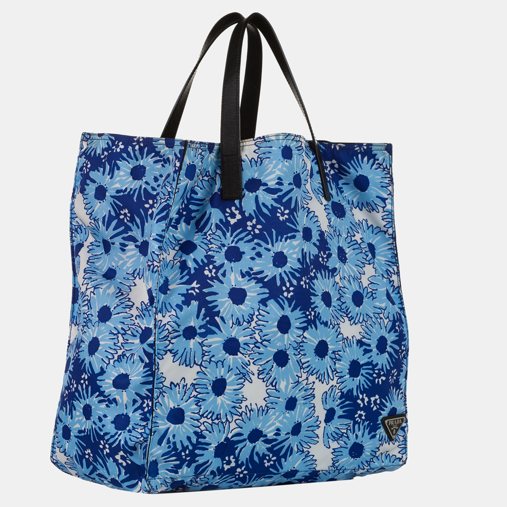 

Prada Blue/White Tessuto Stampato Tote Bag