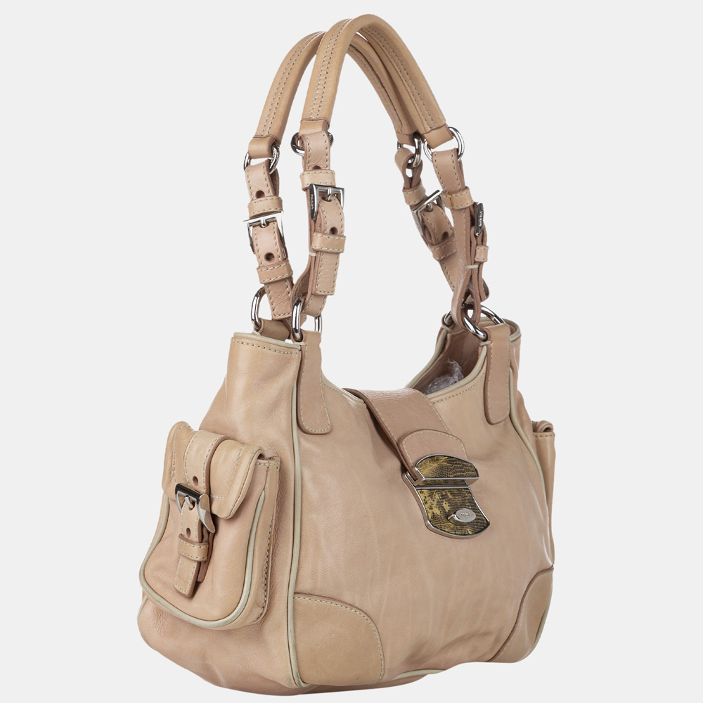 

Prada Beige/Brown Leather Shoulder Bag