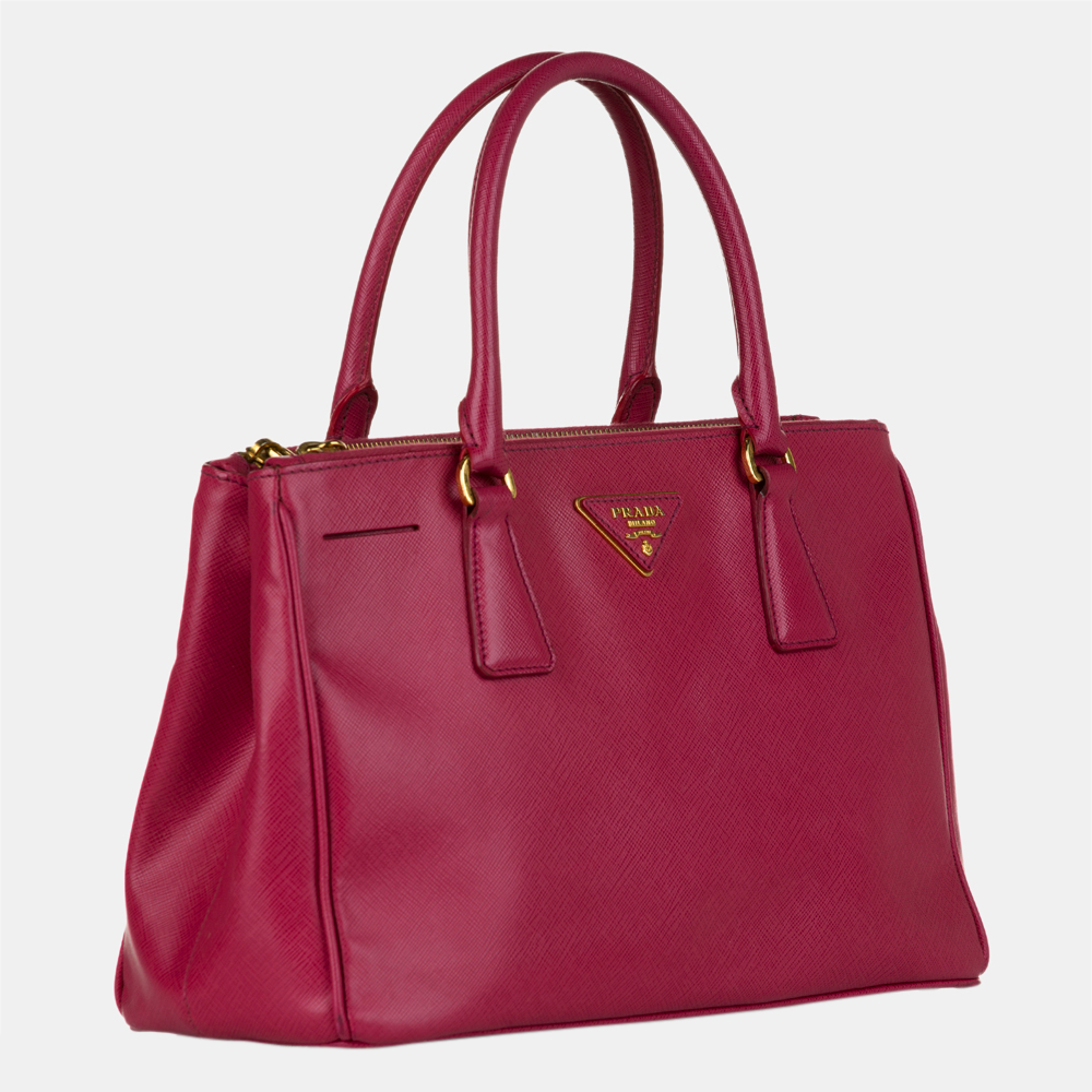

Prada Pink Saffiano Lux Double Zip Galleria Handbag