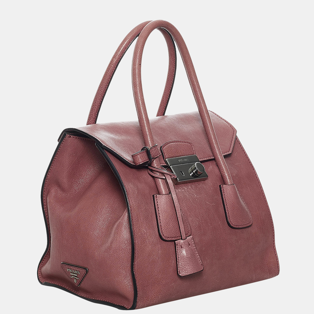 

Prada Pink Sound Lock Leather Satchel