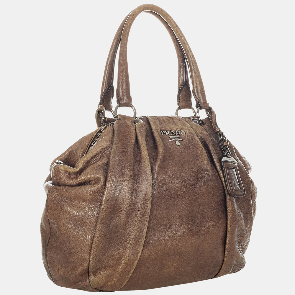 

Prada Brown Leather Tote Bag
