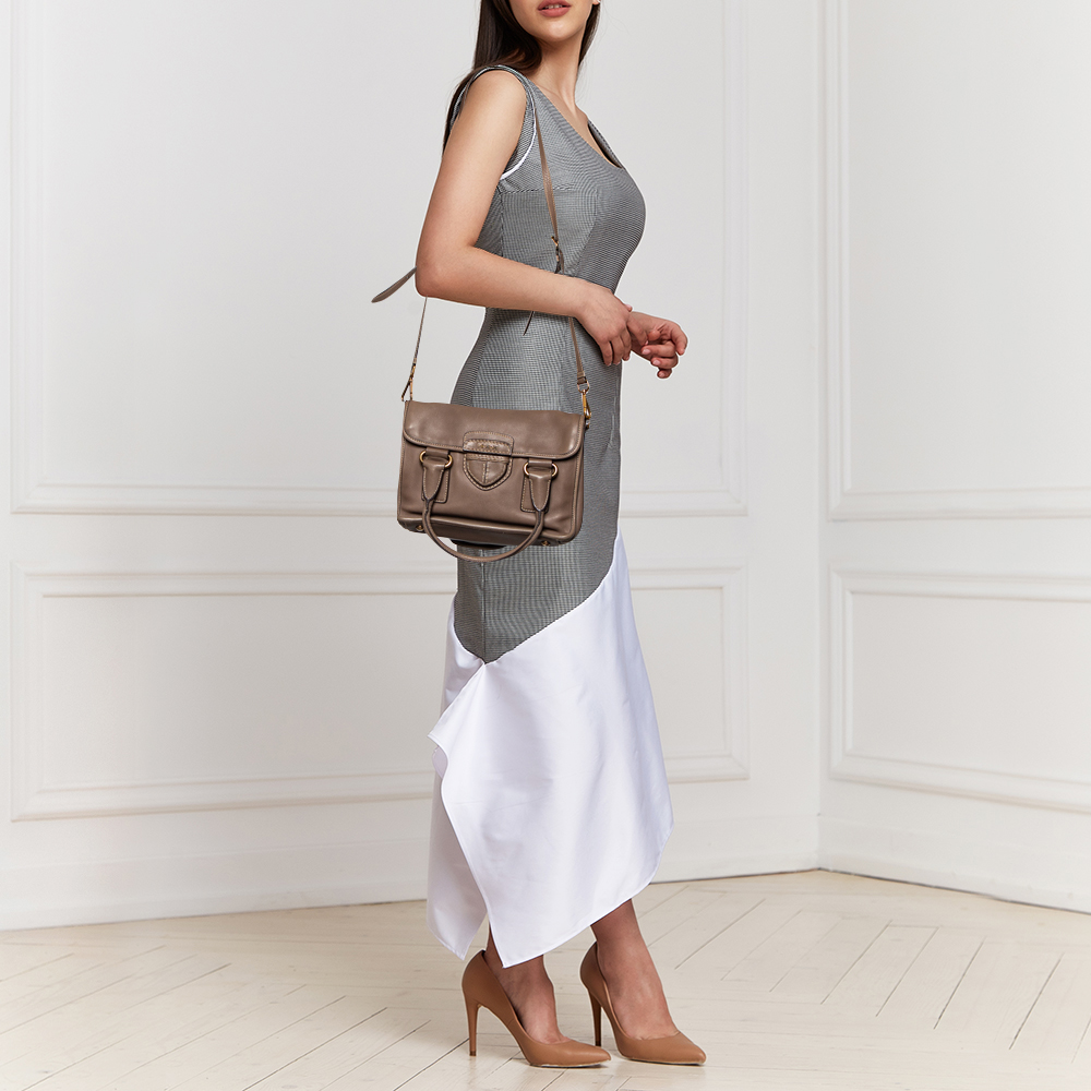 

Prada Taupe Grey Leather Tote