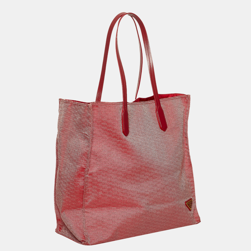 

Prada Red Canvas Tote Bag
