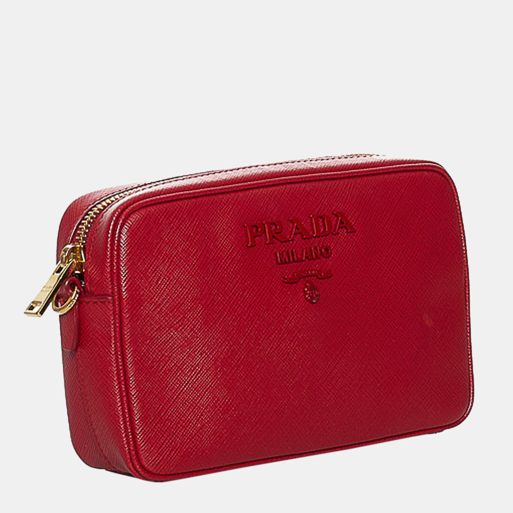 

Prada Red Saffiano Crossbody Bag