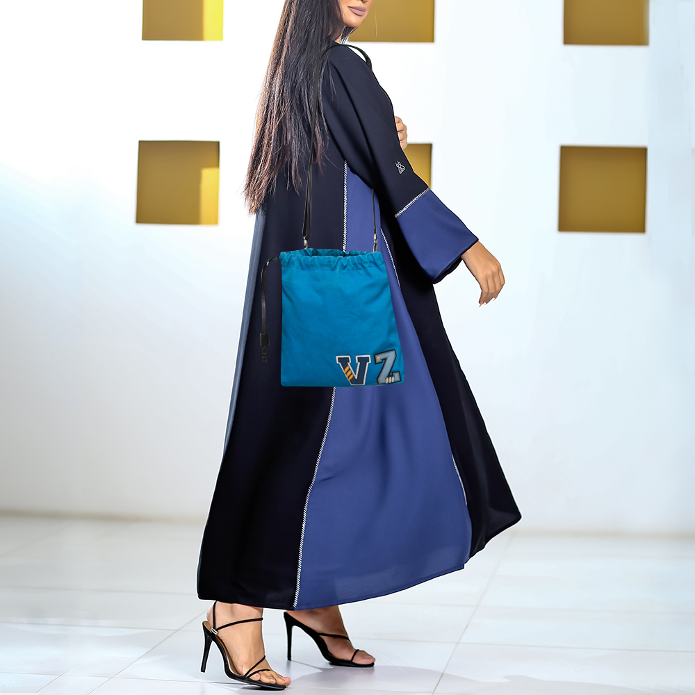 

Prada Blue Canvas Shoulder Bag