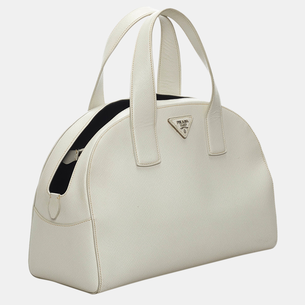 

Prada White Saffiano Handbag