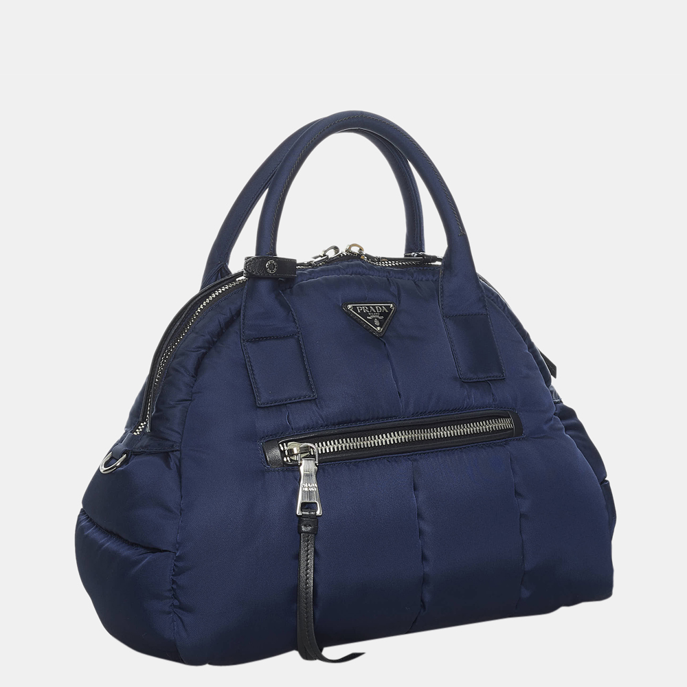 

Prada Blue Tessuto Bomber Satchel