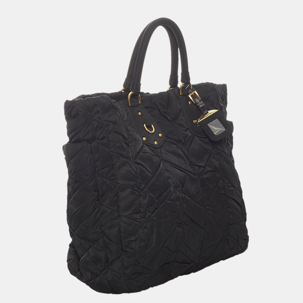 

Prada Black Tessuto Gaufre Satchel