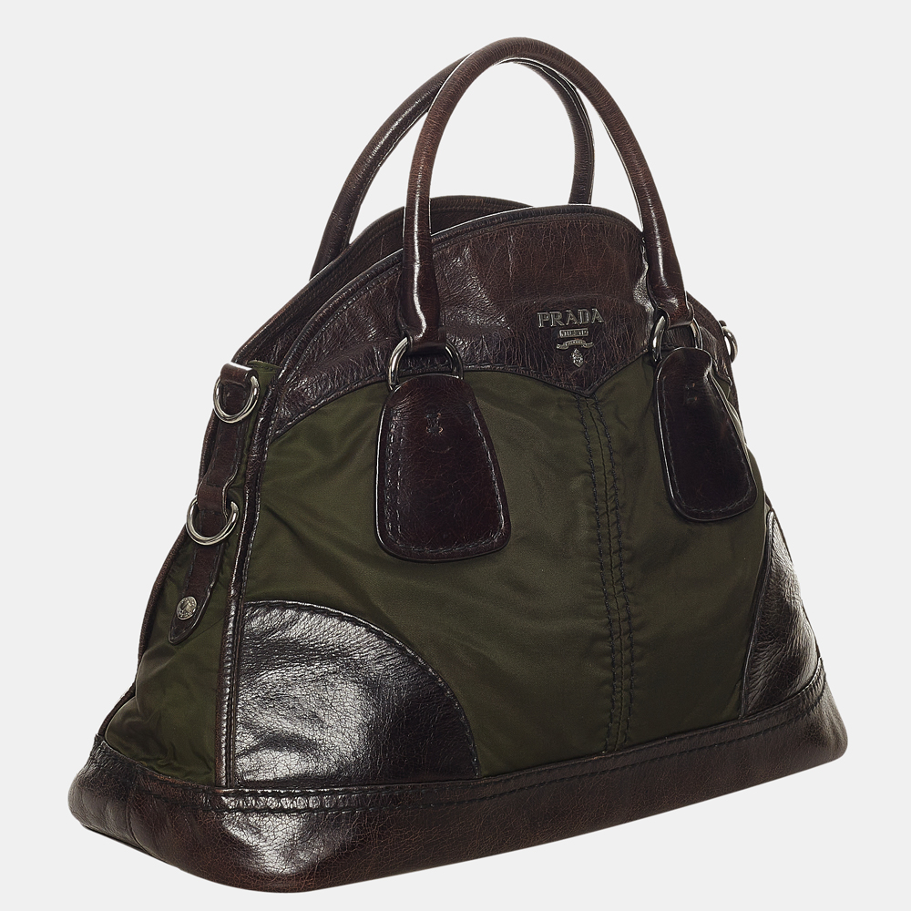

Prada Black Tessuto Satchel, Green
