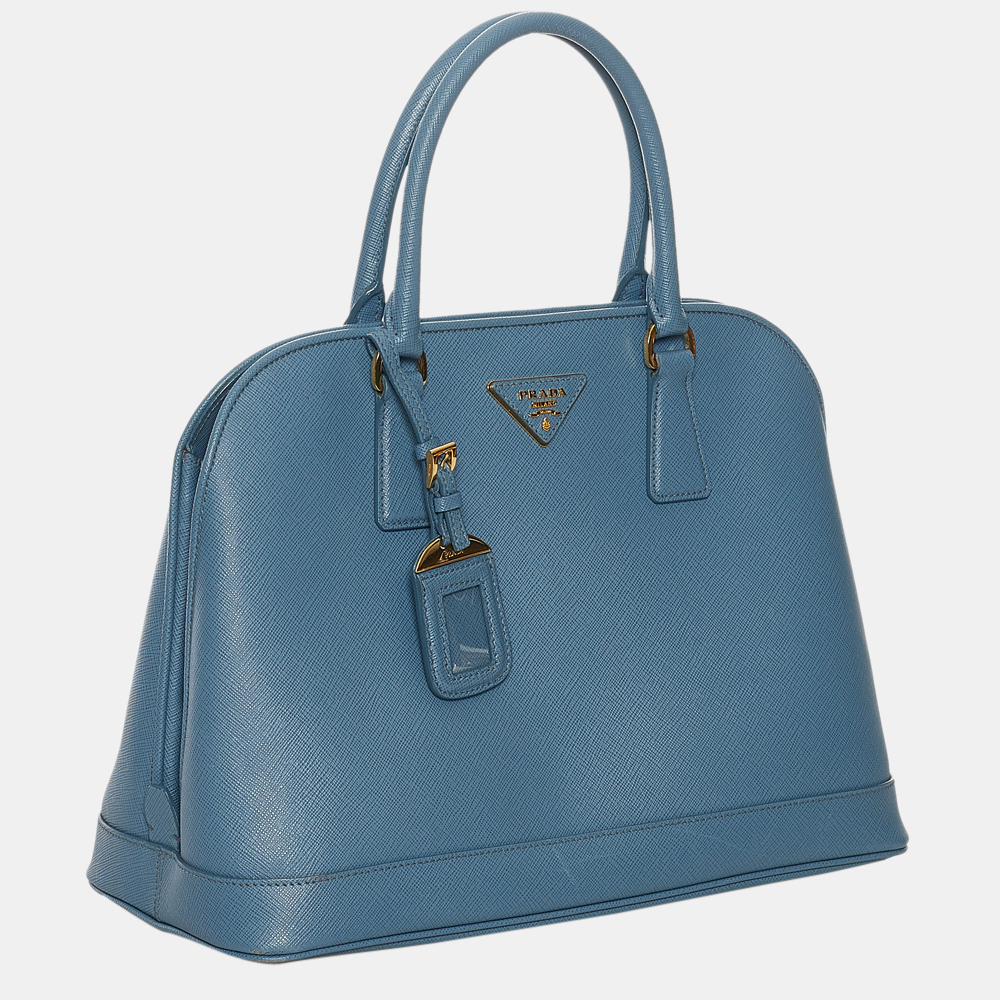 

Prada Blue Saffiano Lux Satchel