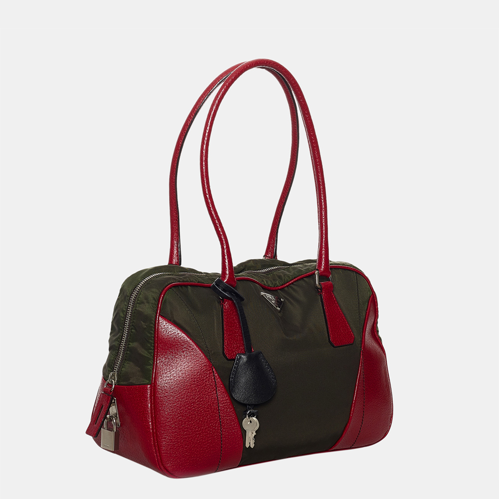 

Prada Brown/Red Tessuto Handbag