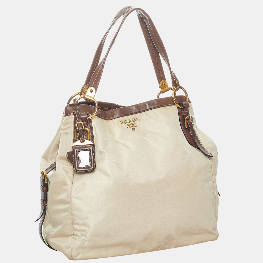 

Prada Beige/Brown Tessuto Tote Bag