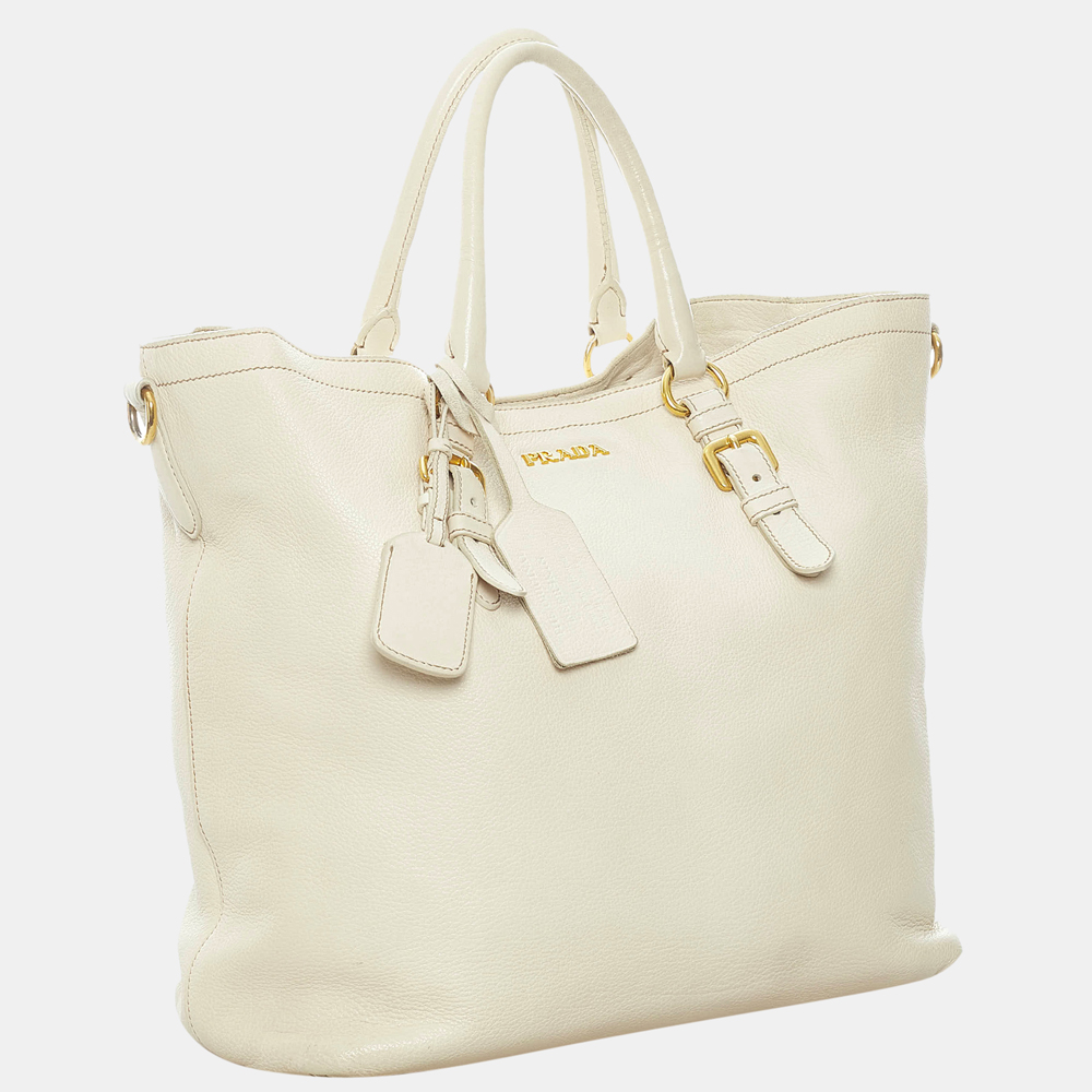 

Prada White Leather Satchel
