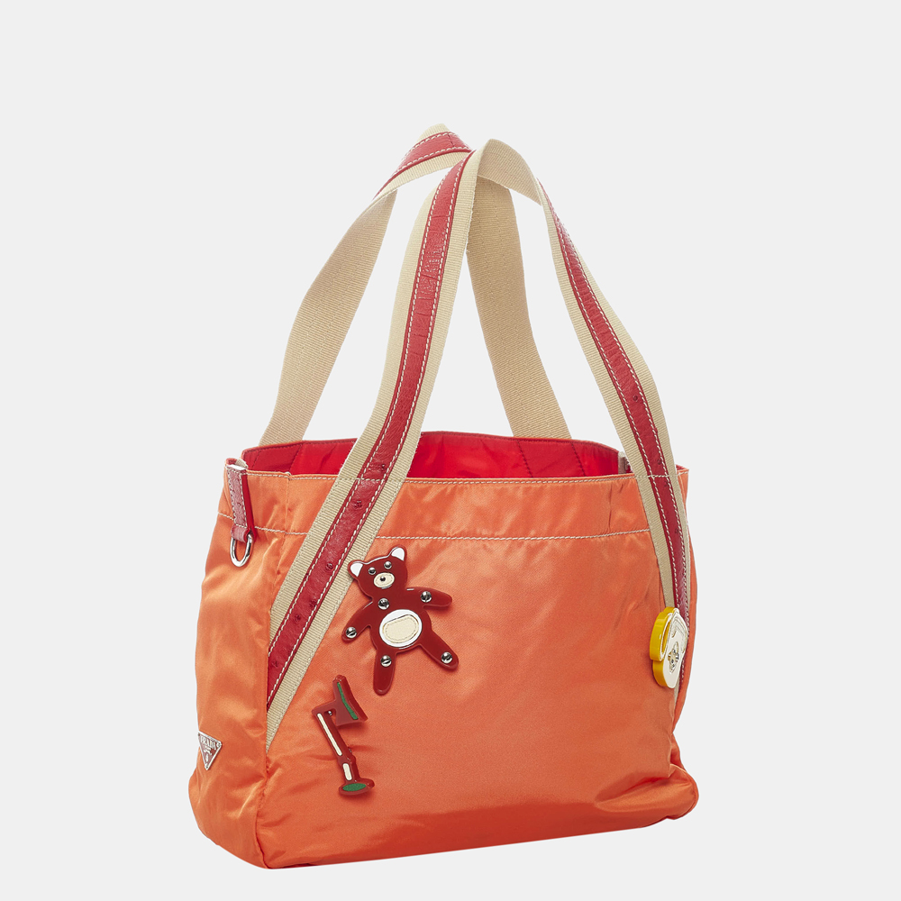 

Prada Multi Color/Orange Tessuto Tote Bag, Multicolor