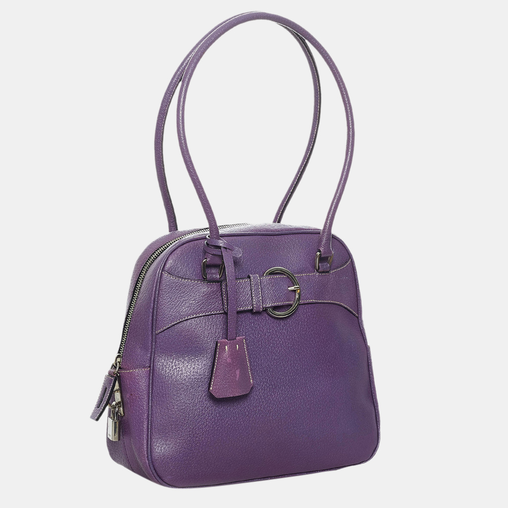 

Prada Purple Leather Shoulder Bag