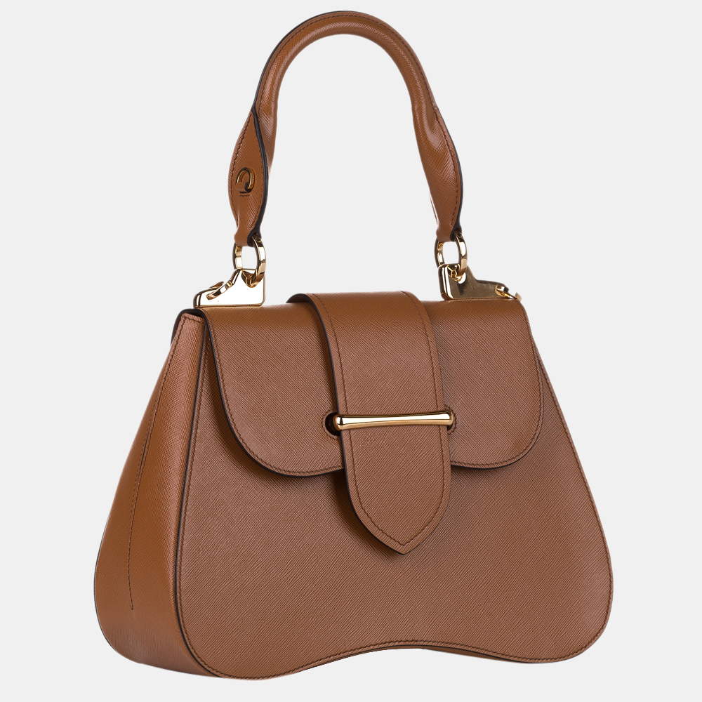 

Prada Brown Saffiano Sidonie Satchel