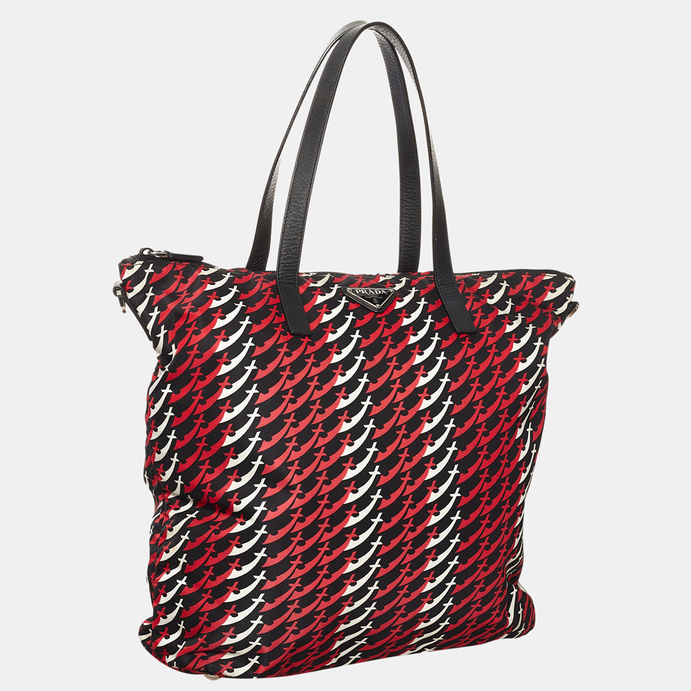 

Prada Multi Color/Red Tessuto Stampato Tote, Multicolor