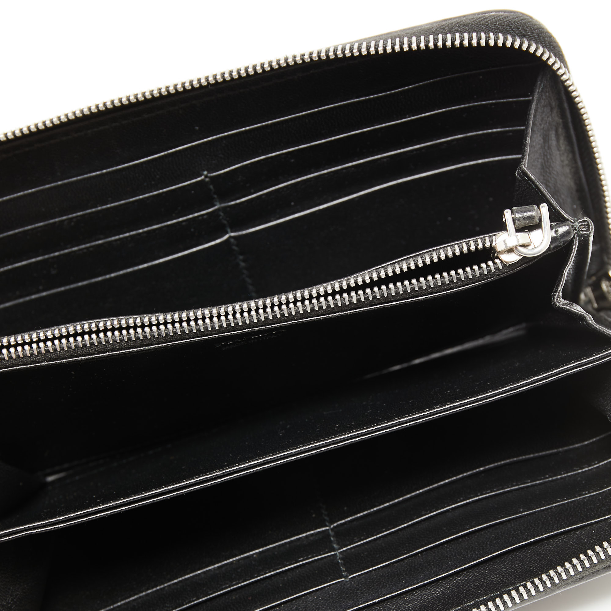 

Prada Black Chevron Leather Zip Around Wallet