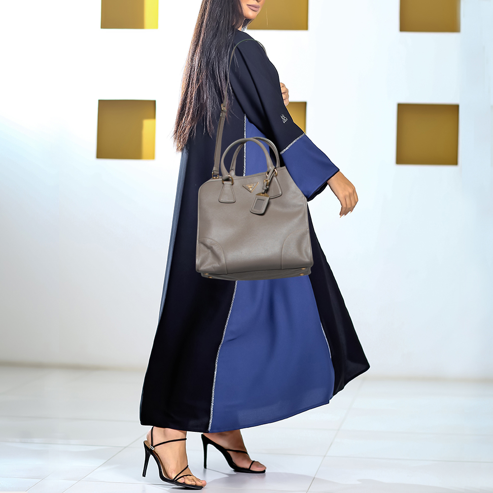

Prada Grey Saffiano Leather Tote