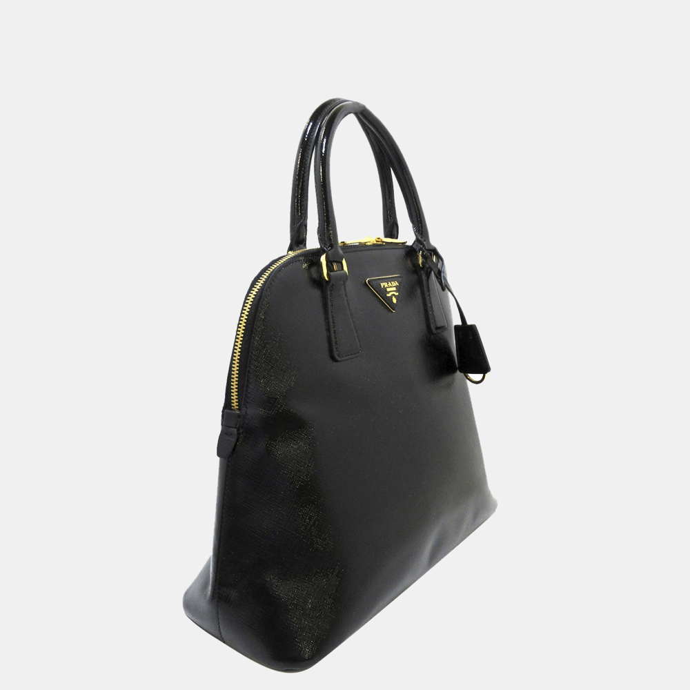 

Prada Black Vernice Promenade Handbag