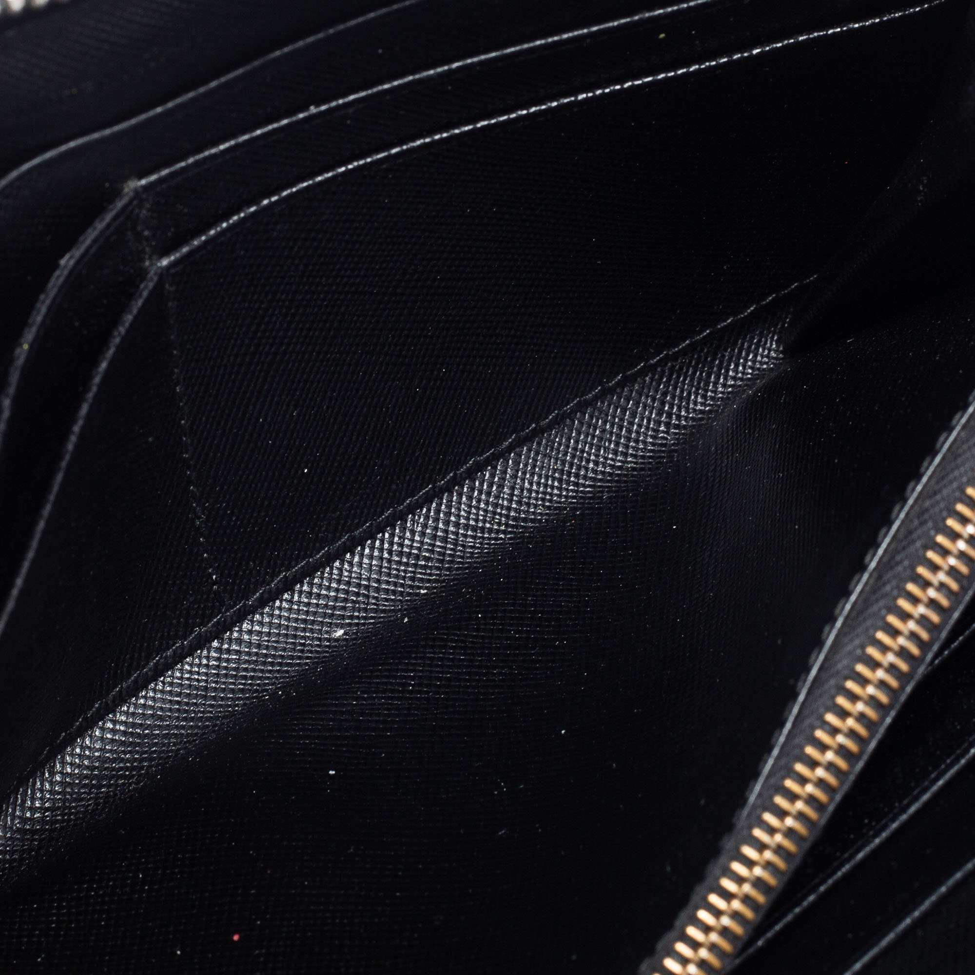 

Prada Black Saffiano Leather Zip Around Wallet