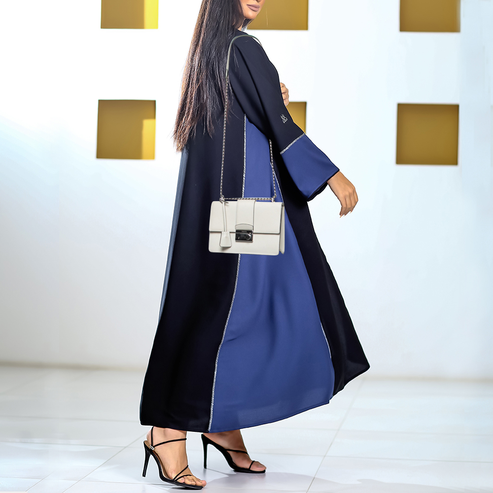 

Prada White Saffiano Leather Crossbody Bag