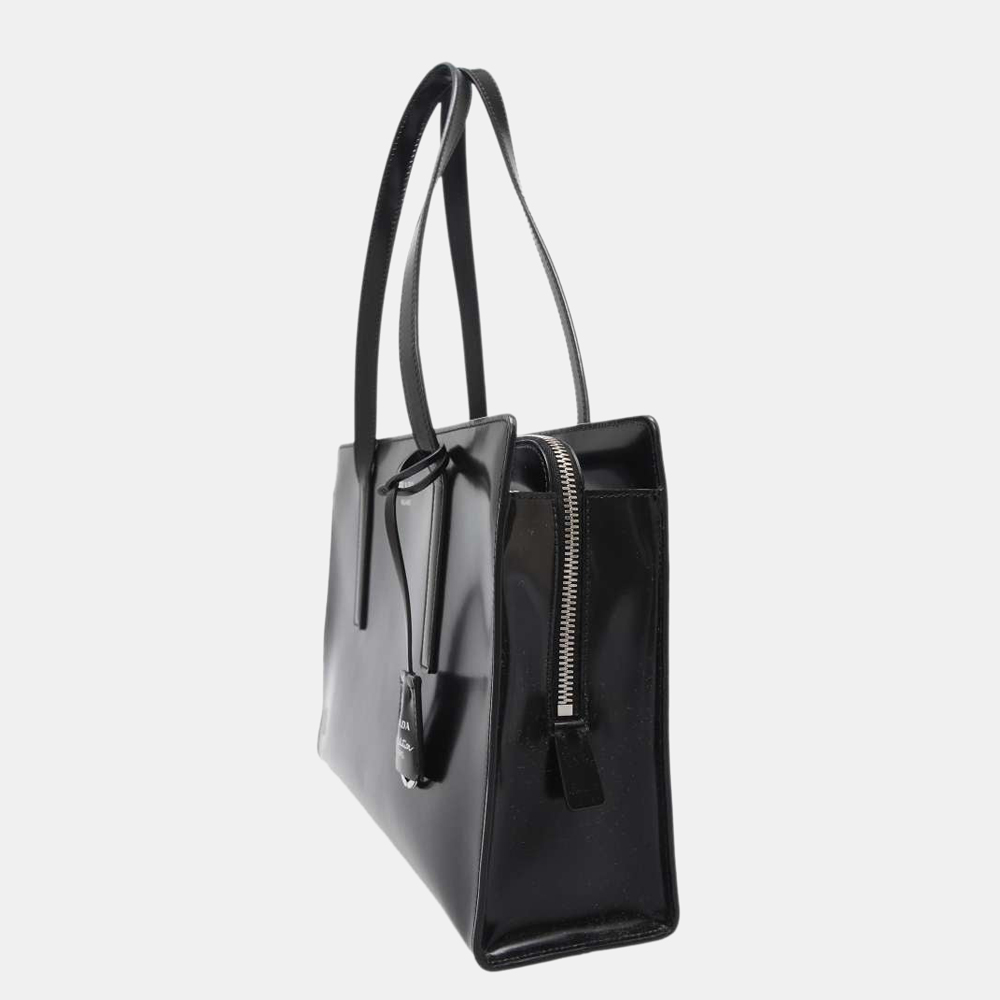 

Prada Black Re-Edition 1995 brushed-leather medium handbag