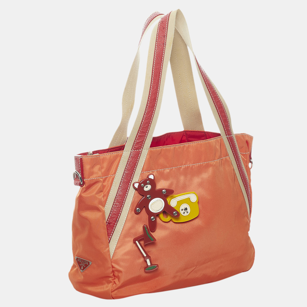 

Prada Multicolor/Orange Tessuto Tote Bag