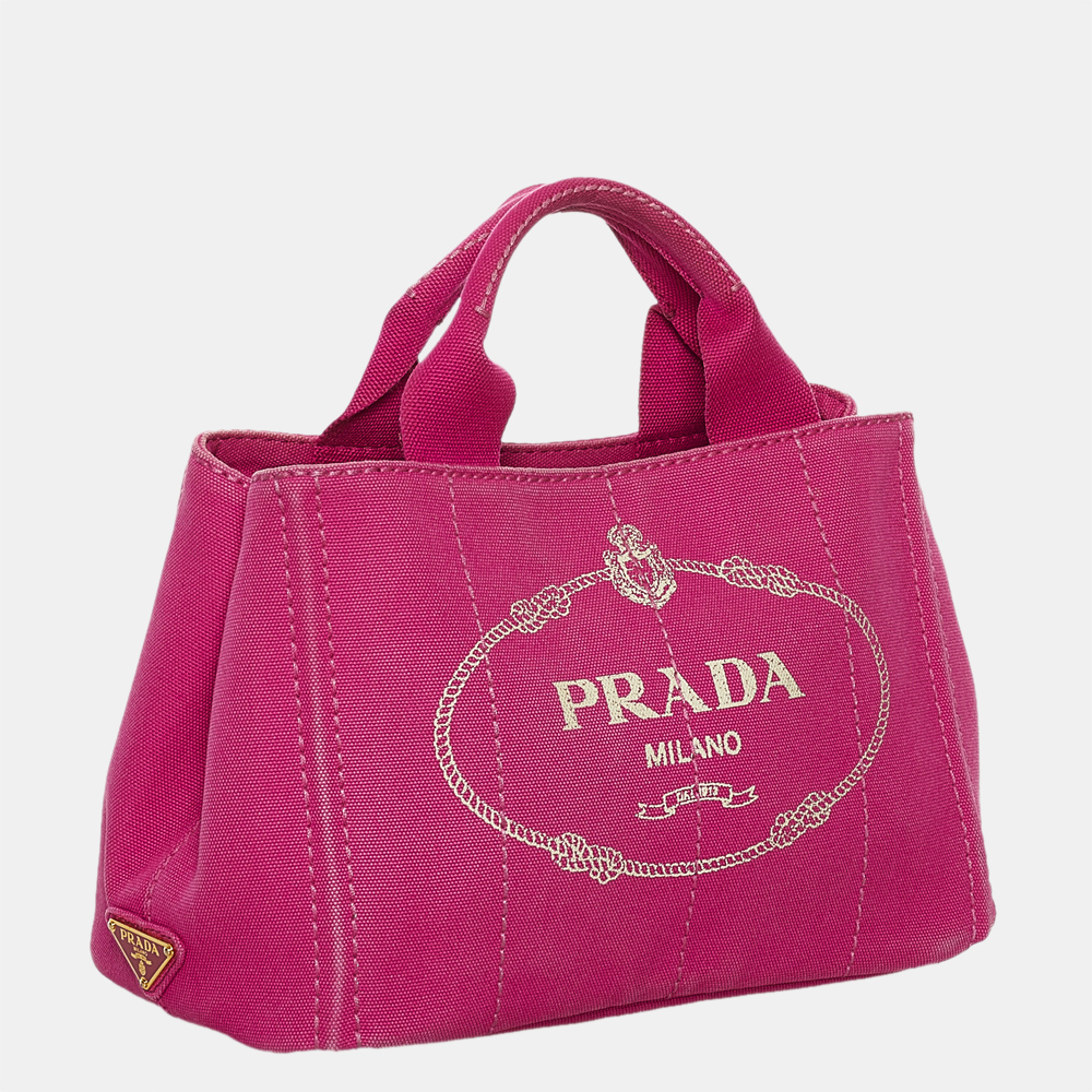 

Prada Pink Canapa Logo Handbag