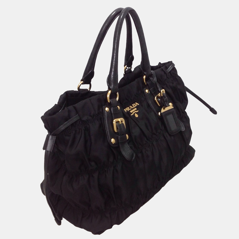 

Prada Black Tessuto Gaufre Satchel