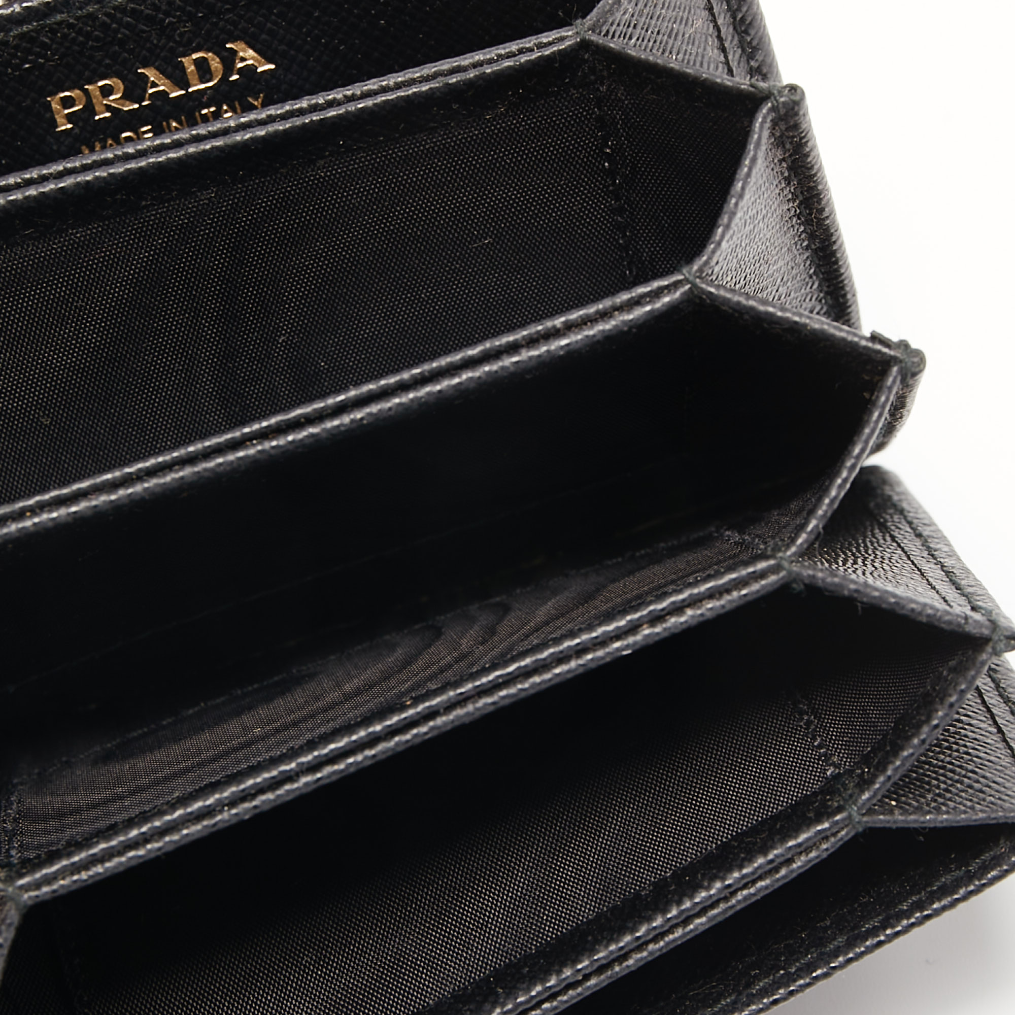 

Prada Black Saffiano Leather 5 Gusset Card Holder