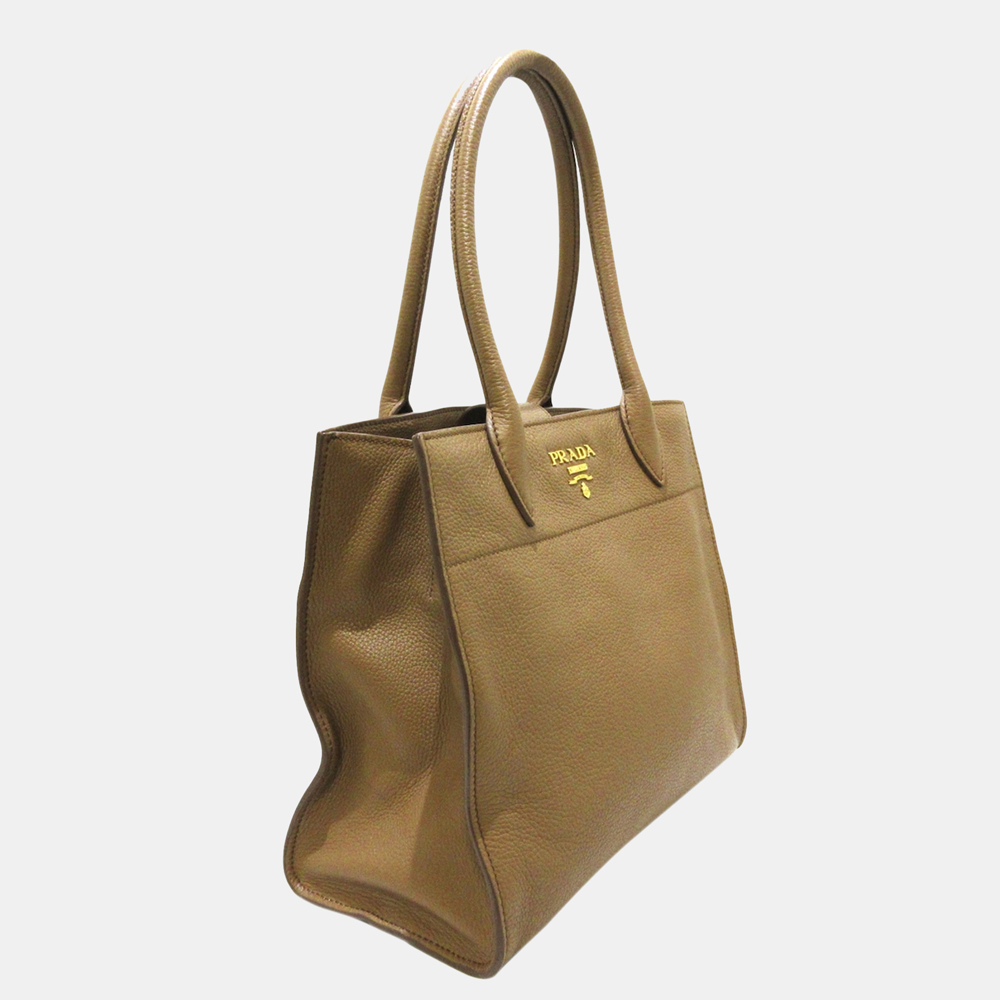 

Prada Brown Vitello Daino Tote