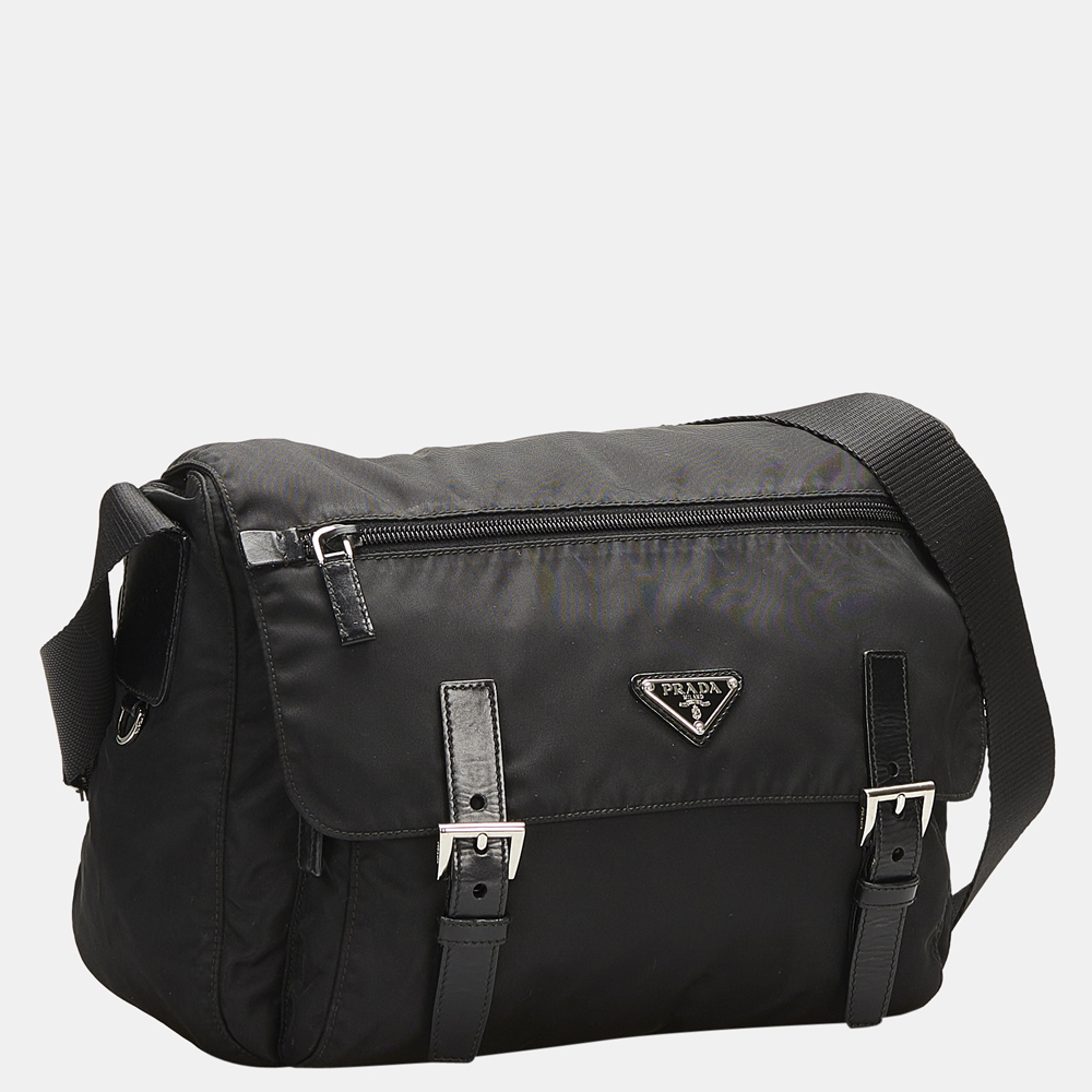 

Prada Black Tessuto Messenger
