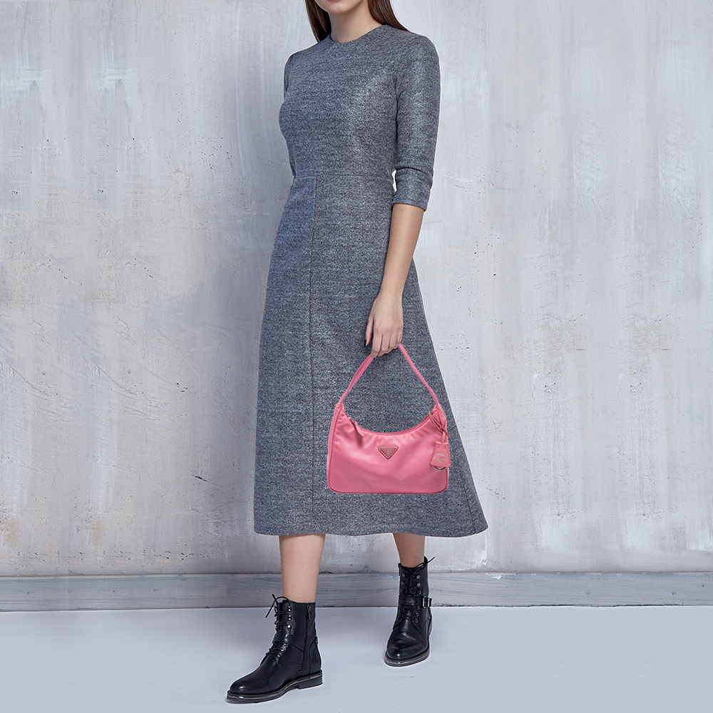 

Prada Pink Nylon Mini Re-Edition 2000 Shoulder Bag