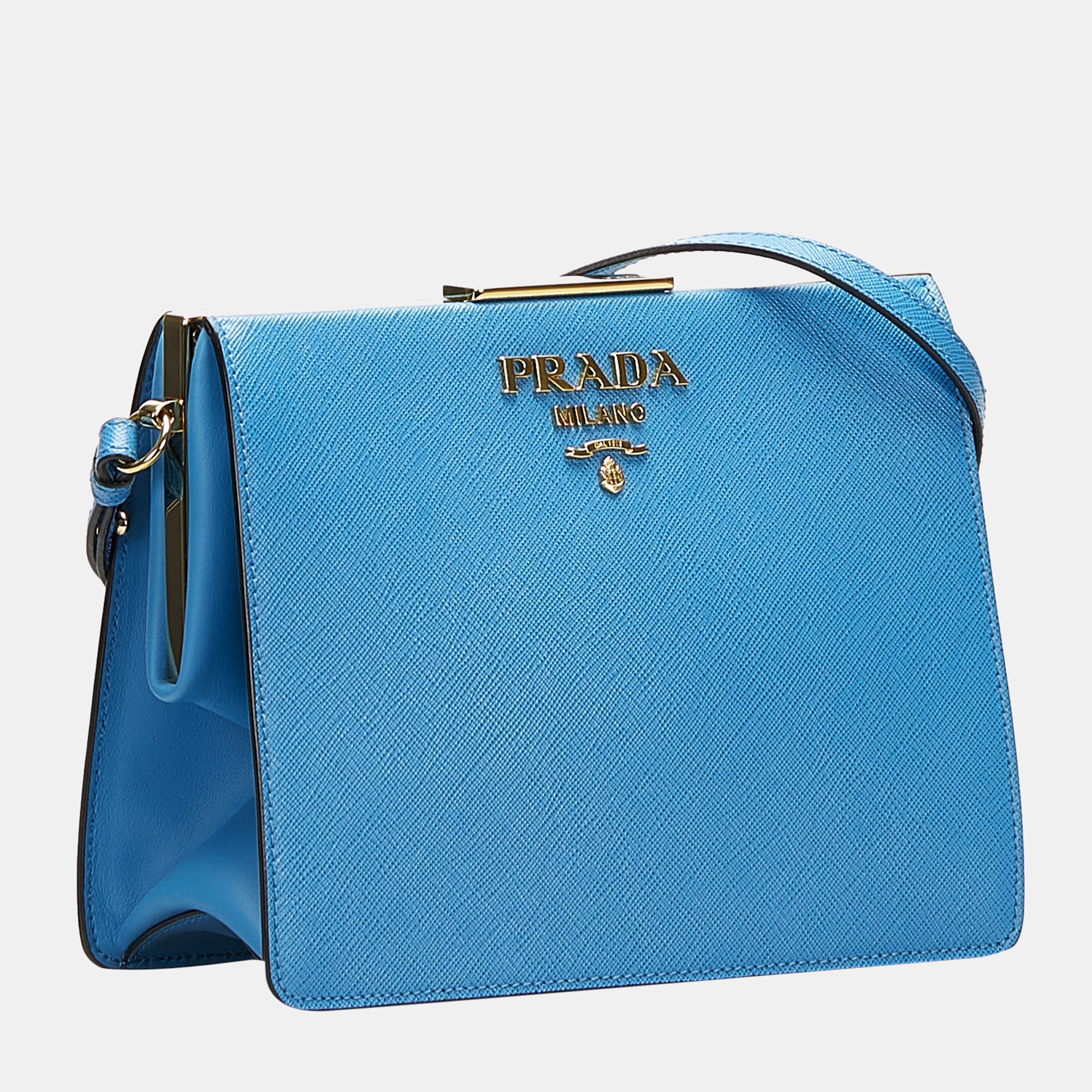 

Prada Blue Saffiano Light Frame Crossbody
