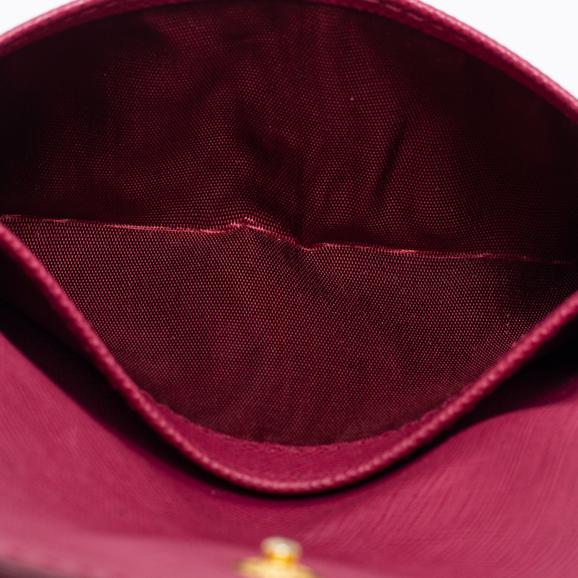 

Prada Dark Pink Saffiano Lux Leather Compact Wallet