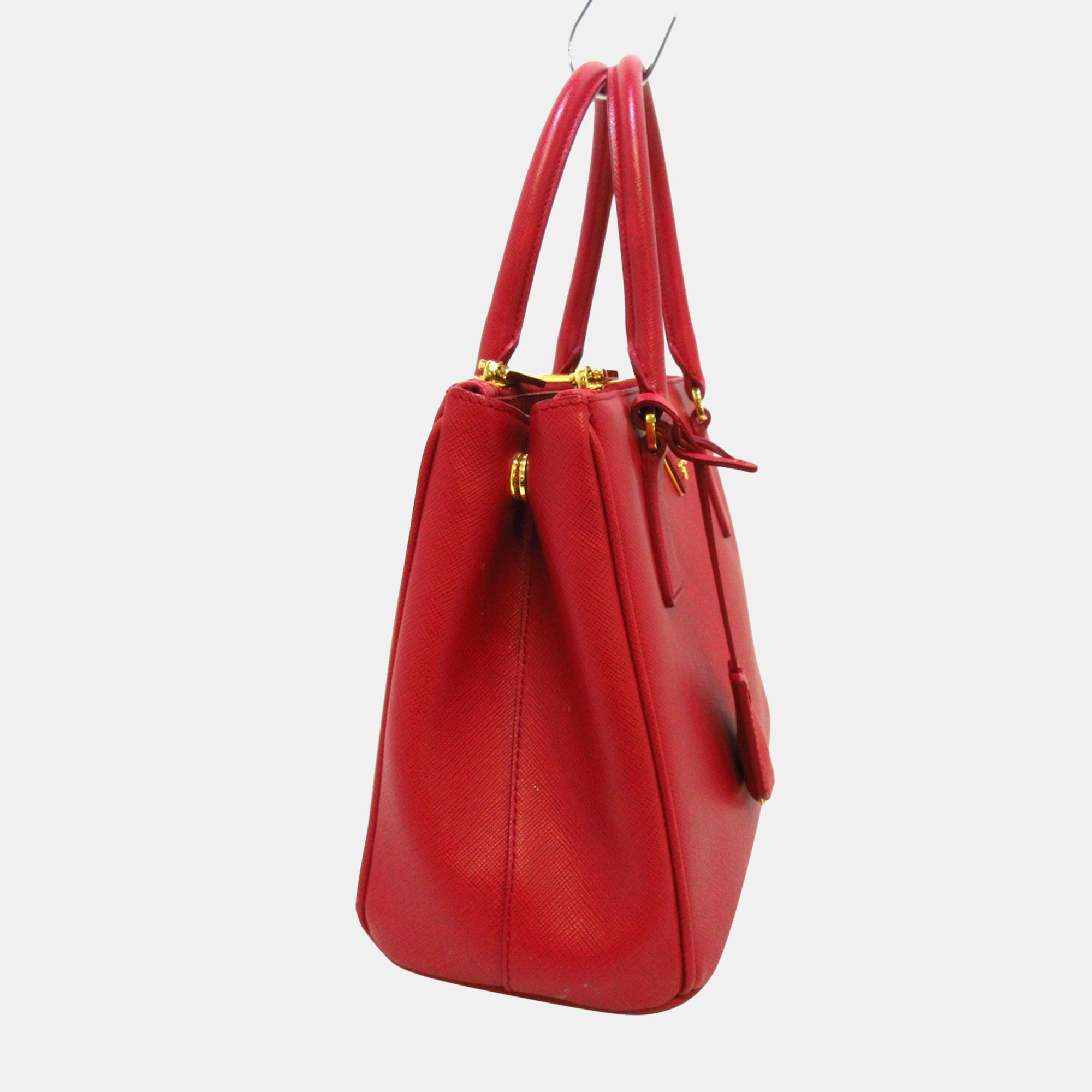 

Prada Red Saffiano Lux Leather Small Galleria Double Zip Tote Bag