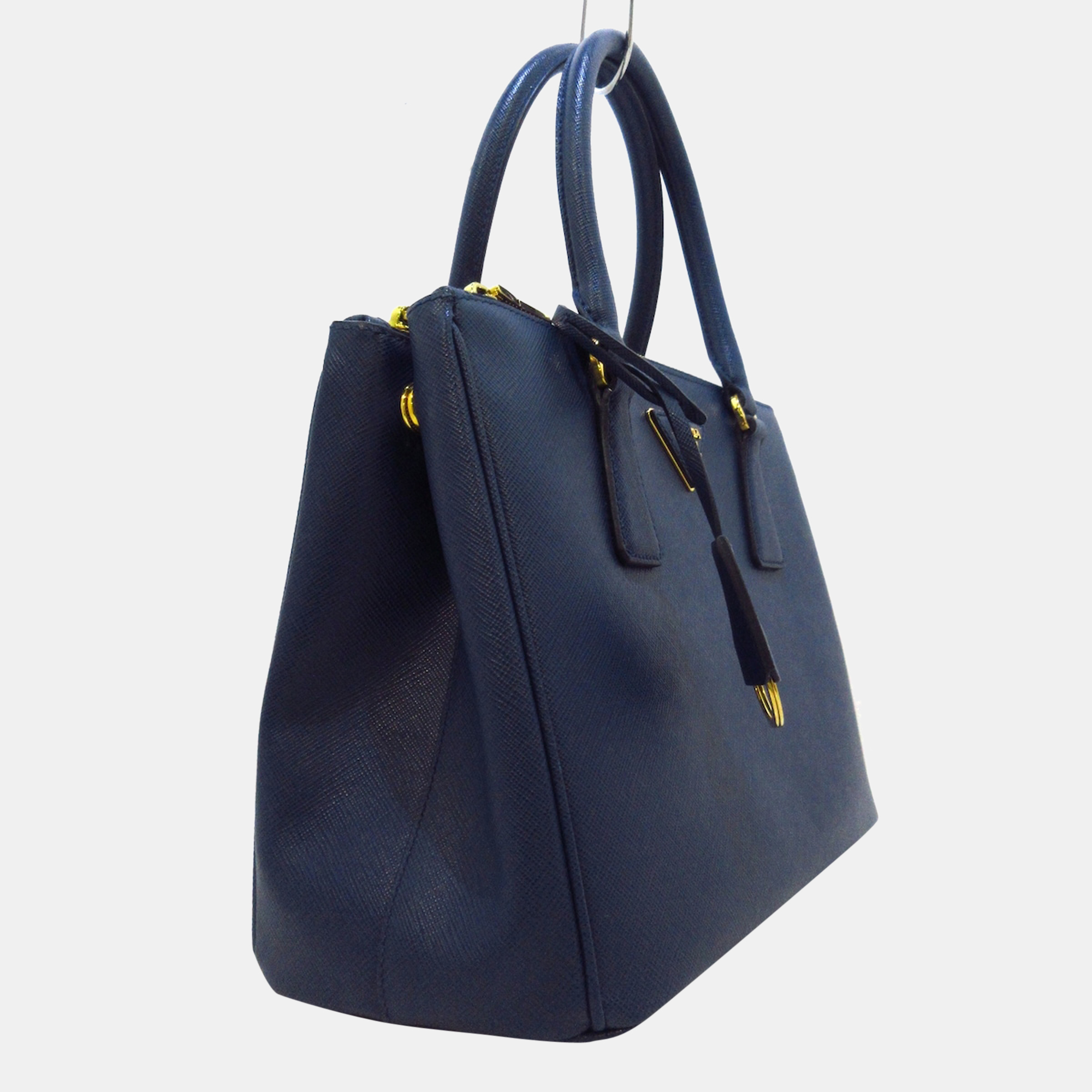 

Prada Navy Blue Saffiano Leather Double Zip  Galleria Lux Tote Bag