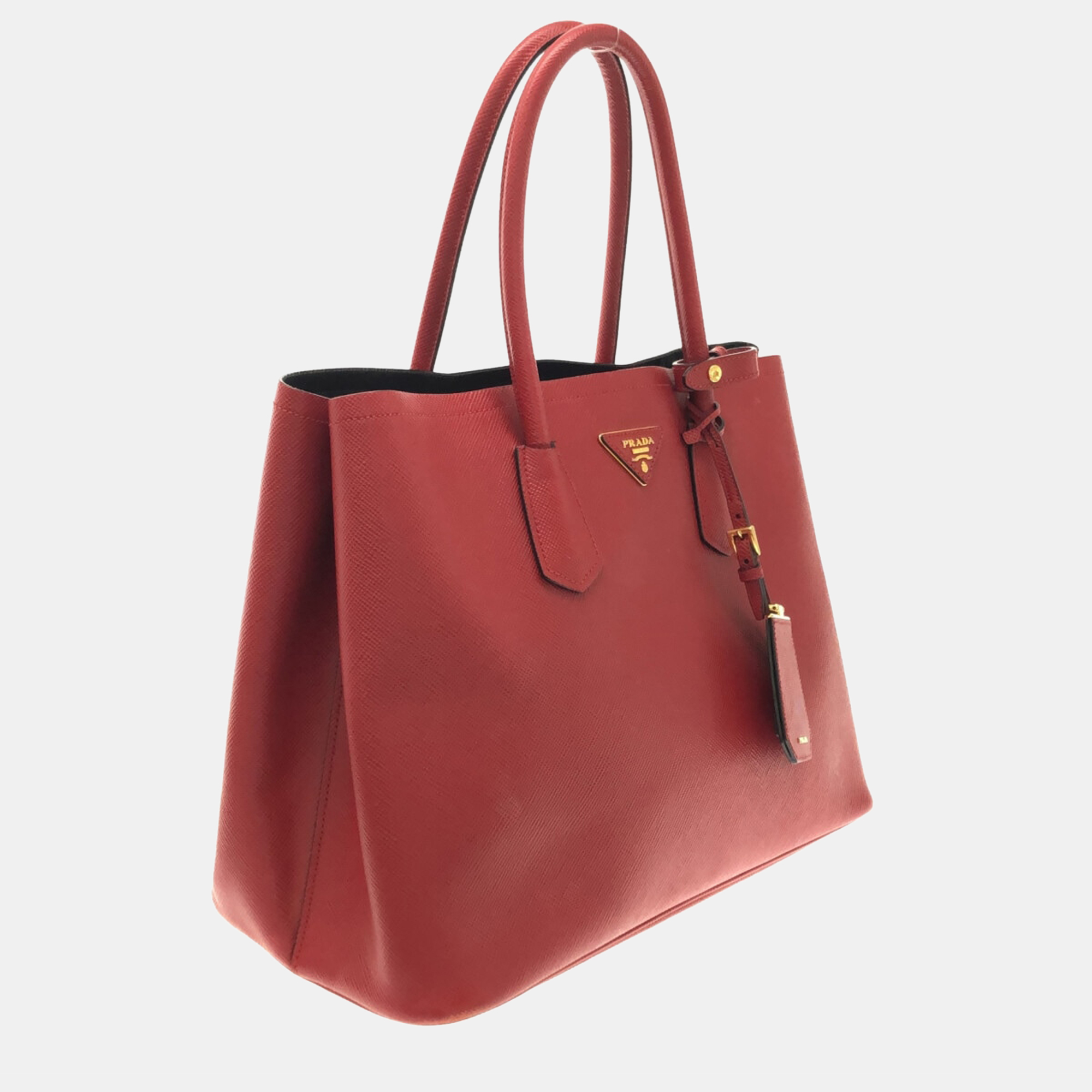 

Prada Red Saffiano Leather Medium Double Prada Tote Bag