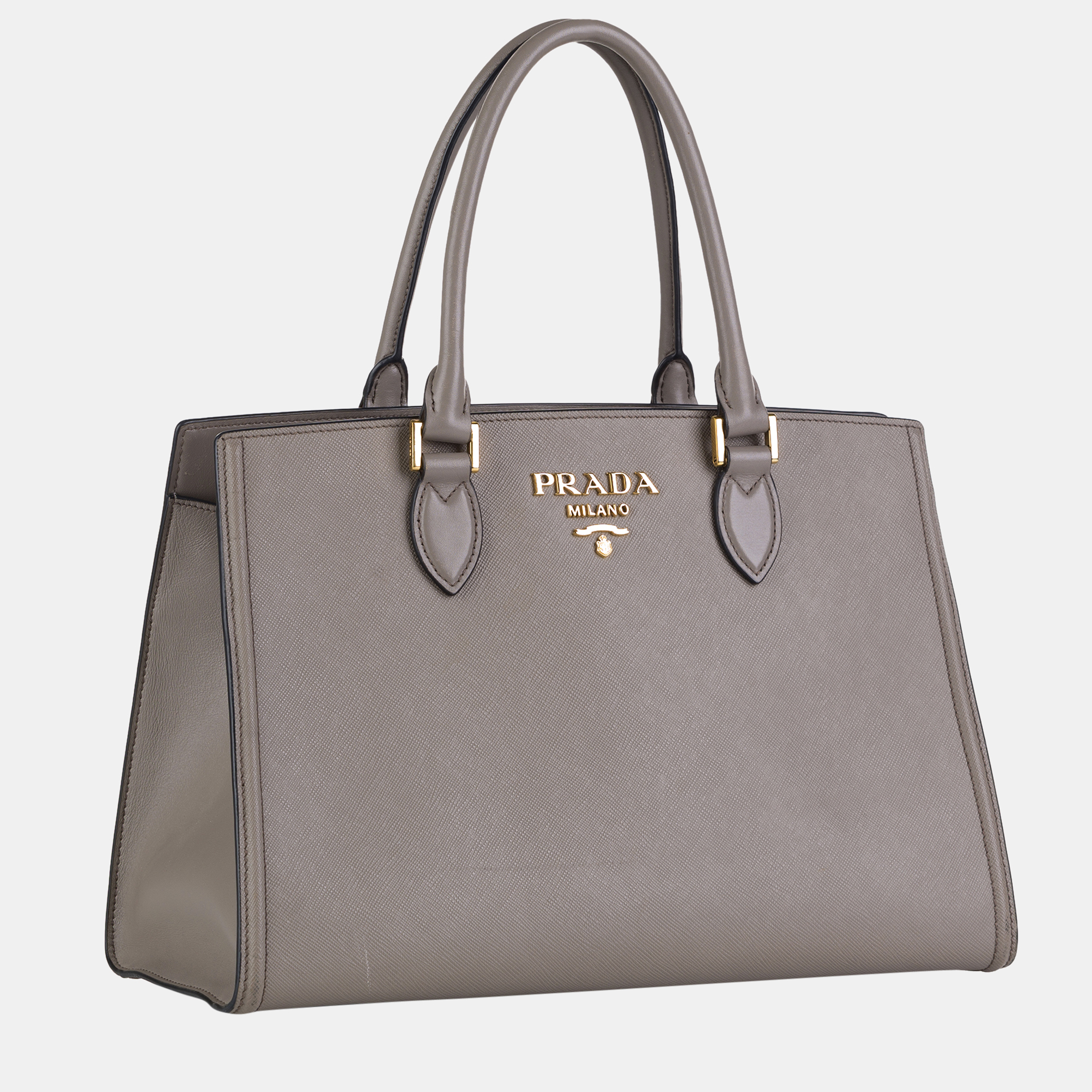 

Prada Grey Saffiano Lux Satchel
